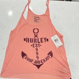 Hurley Coral Tank Top with Anchor Graphic
